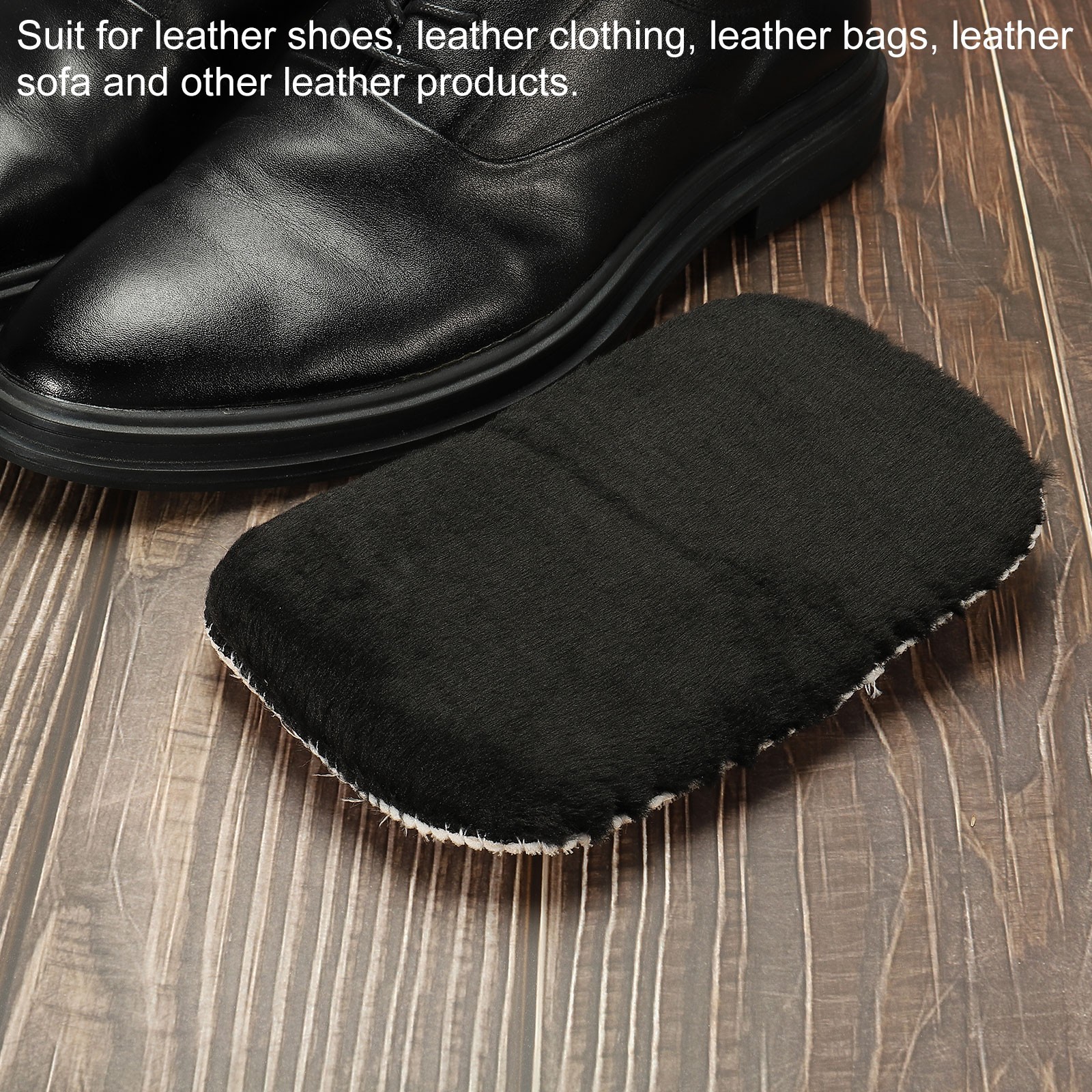 Shoes 2Pack, Polishing Gloves Cleaning Shine Cloth for Leather Boots Black