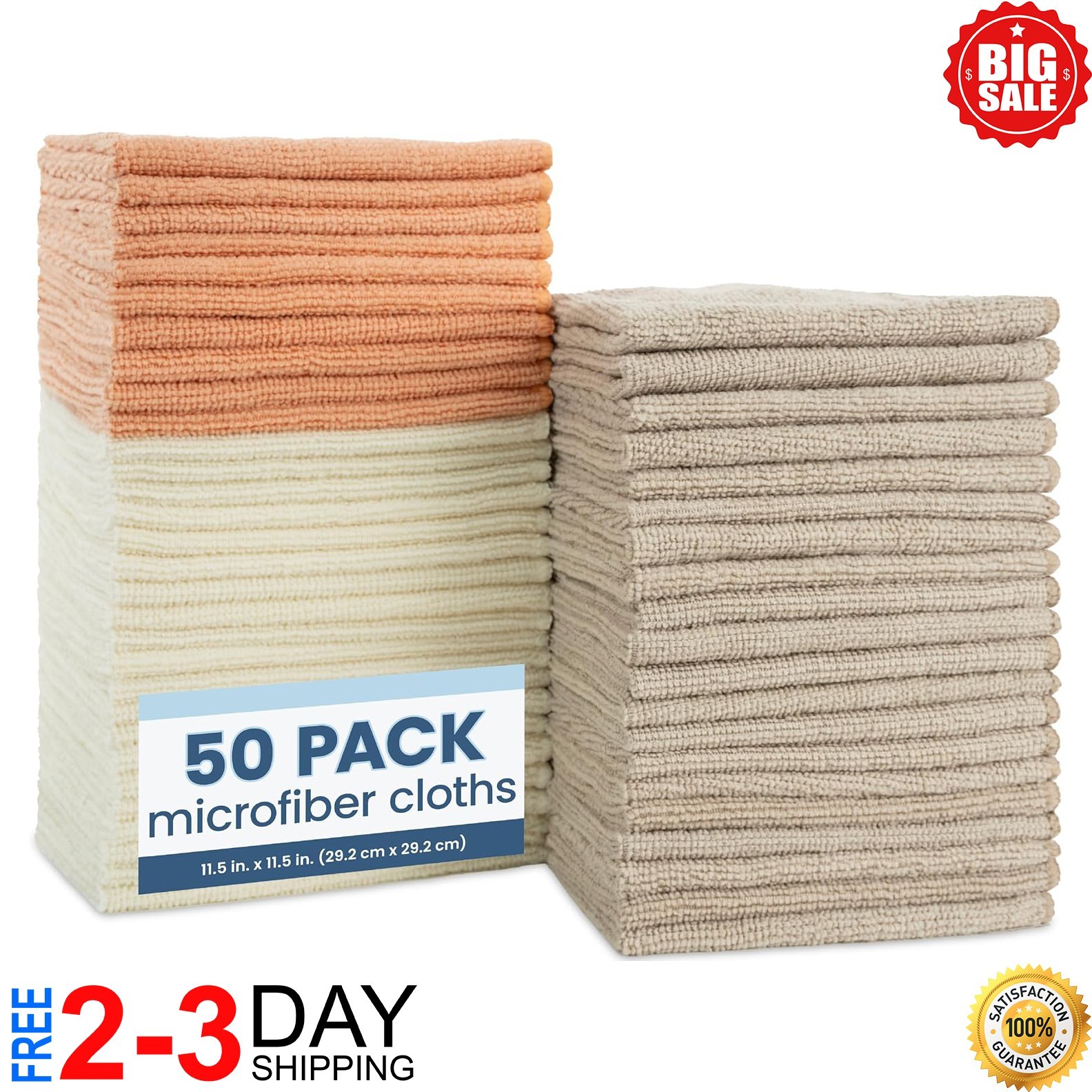 Microfiber Cleaning Cloth Set of 50 Towel Rag Car Polishing Detailing No-Scratch