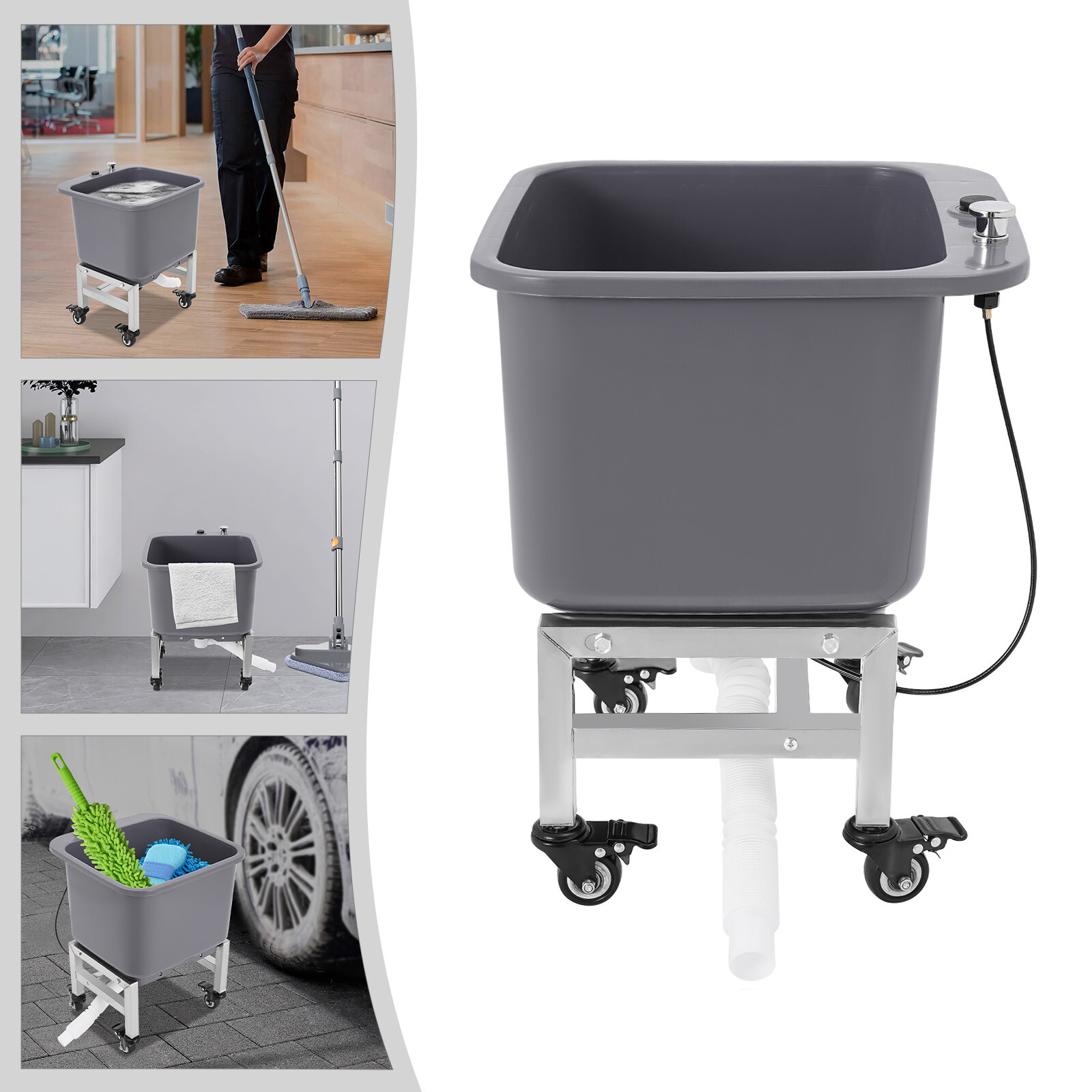 Portable Floor Freestanding Utility Mop Sink Large Capacity Mop Bucket 9.92lbs