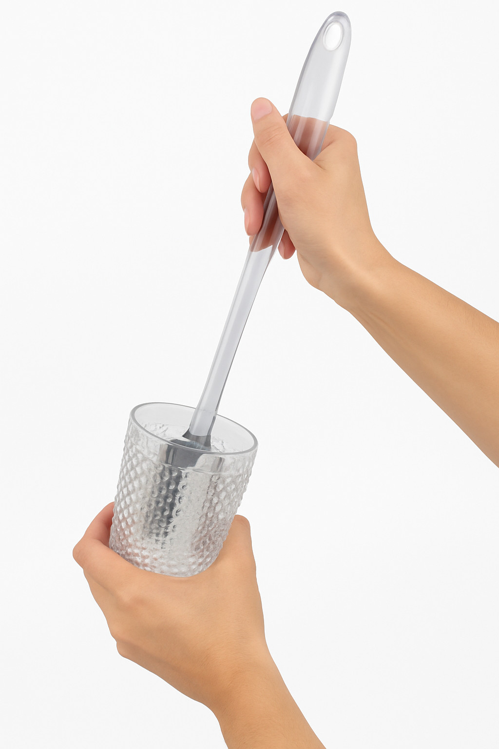 Soft Touch Kitchen Multi-Purpose Sponge Puff Dish Brush 11.5″ with Clear Handle
