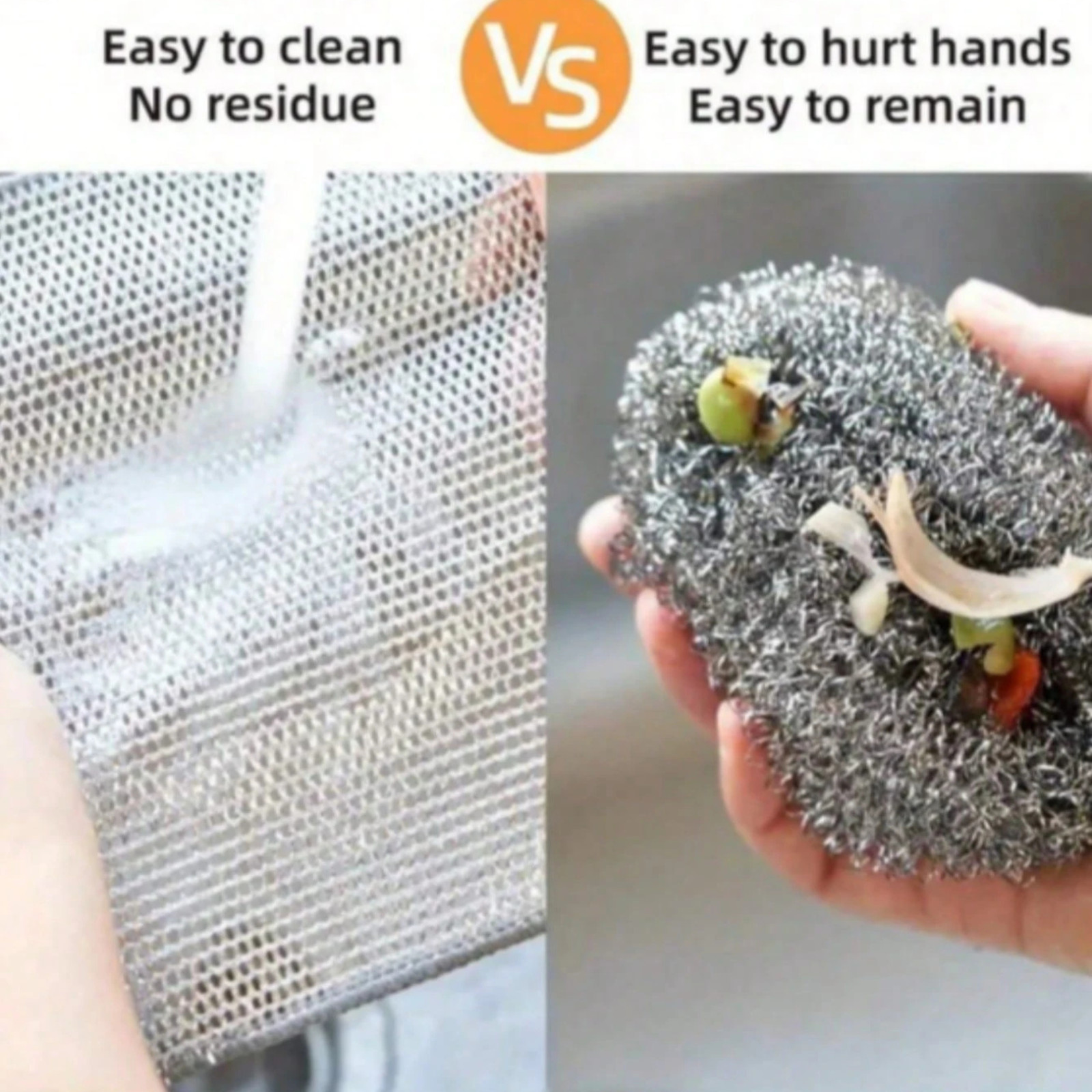10PCS Metal Mesh Dish Scrubber Pads Reusable Wire Cleaning Cloth Kitchen Rags US