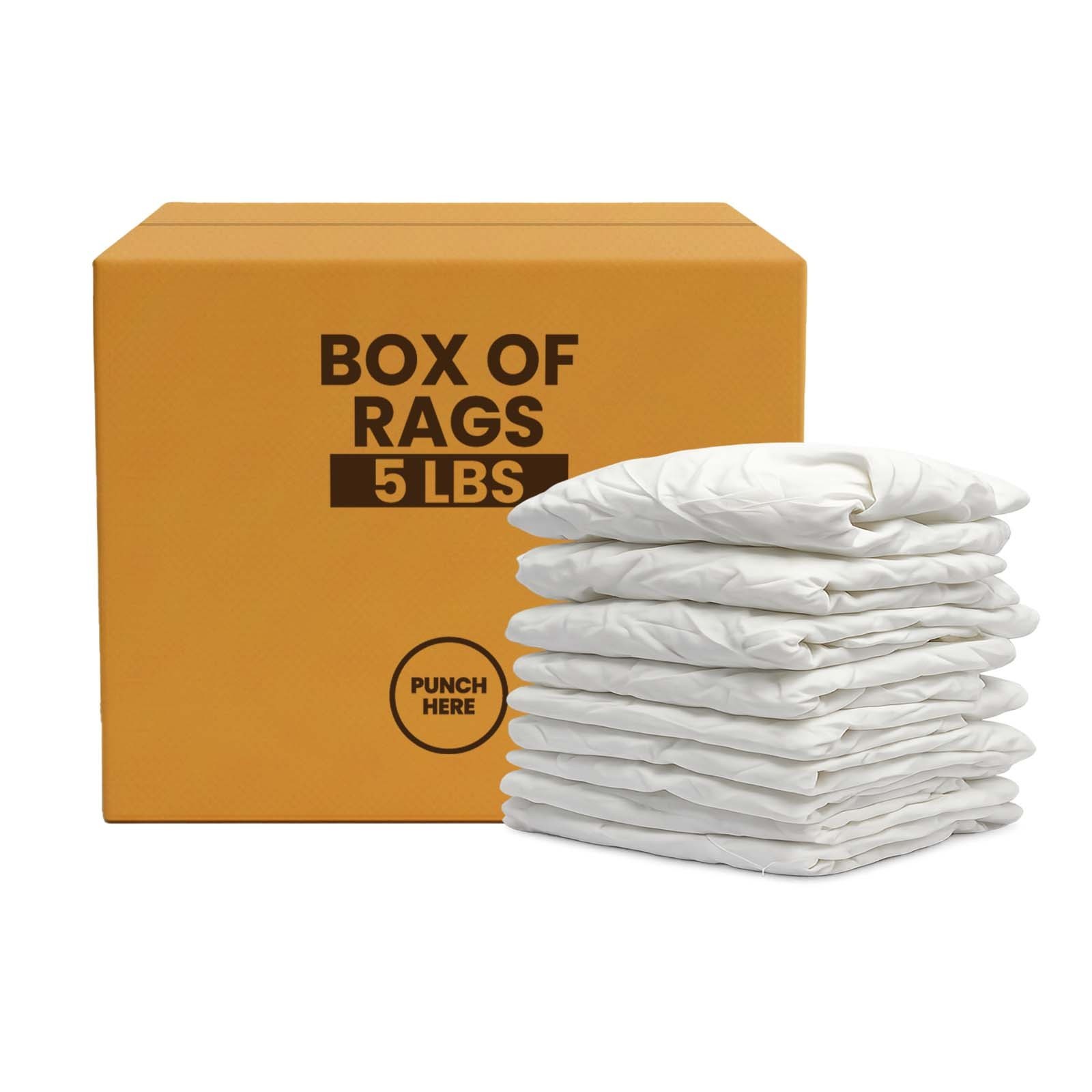 White Sheeting Cleaning Rags – Bulk Boxes 100% Cotton Shop Wiping Cloths