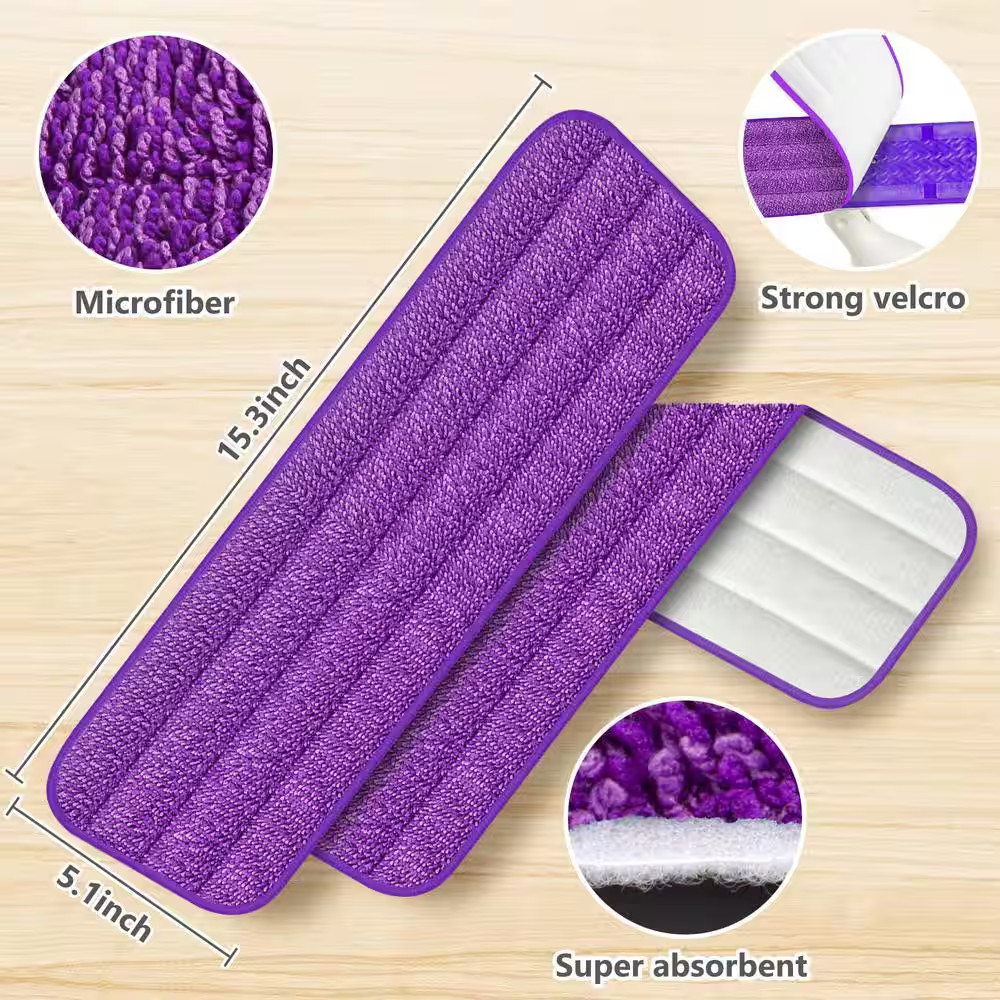 13 In. to 15 In. Reusable Multiple Colors Mop Pads Compatible with Swiffer Power