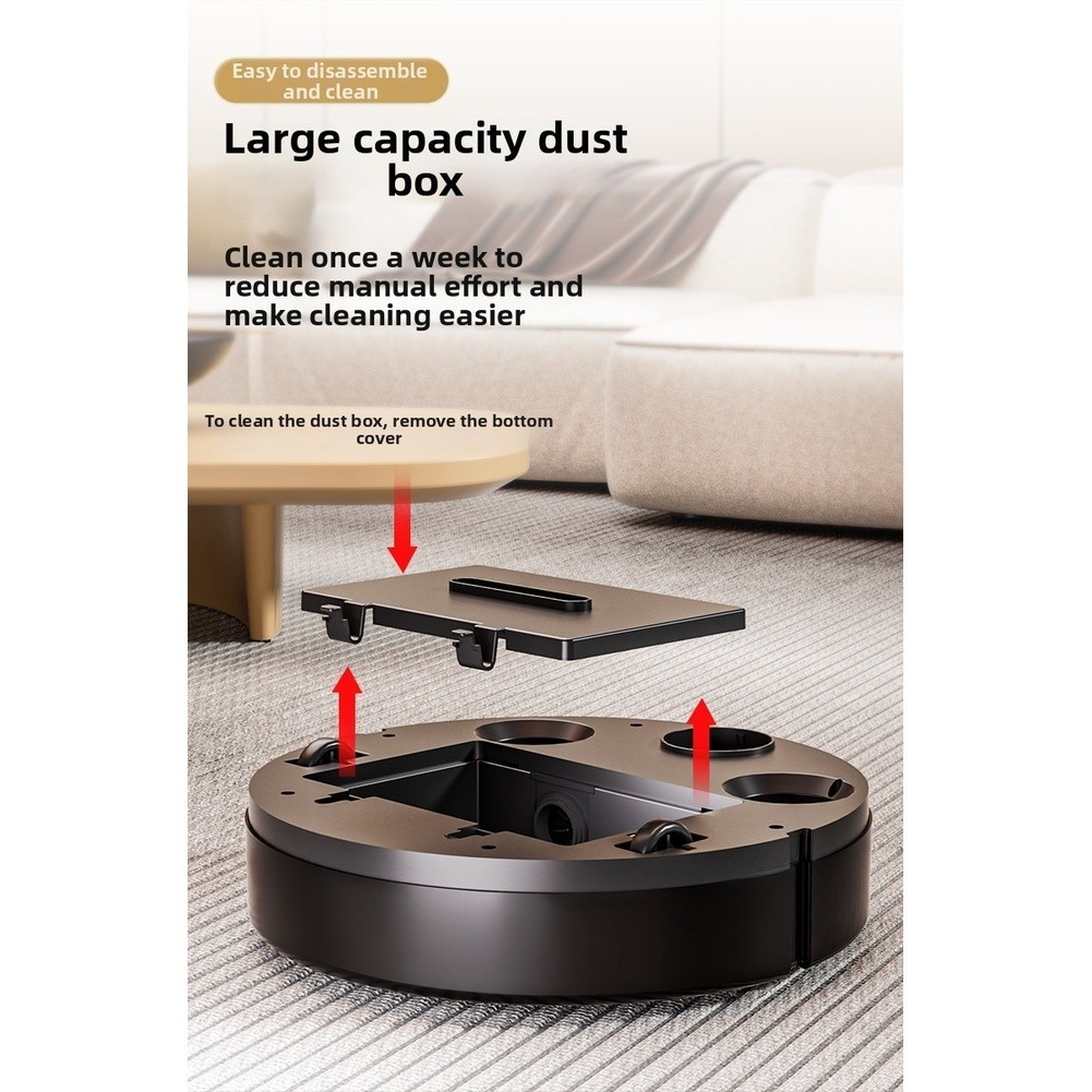 Robot Vacuum Cleaner 20x20x4.5cm 3 in 1 Function Sweep Mop Suction Low Noise