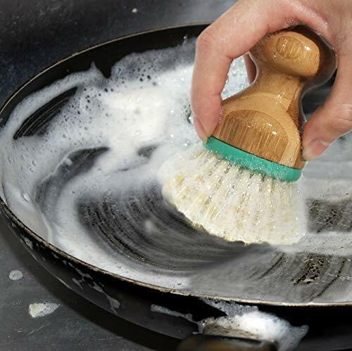 3 Piece Bamboo Dish Scrub Kitchen Cleaning Brush Scrubber Household Bathroom Use