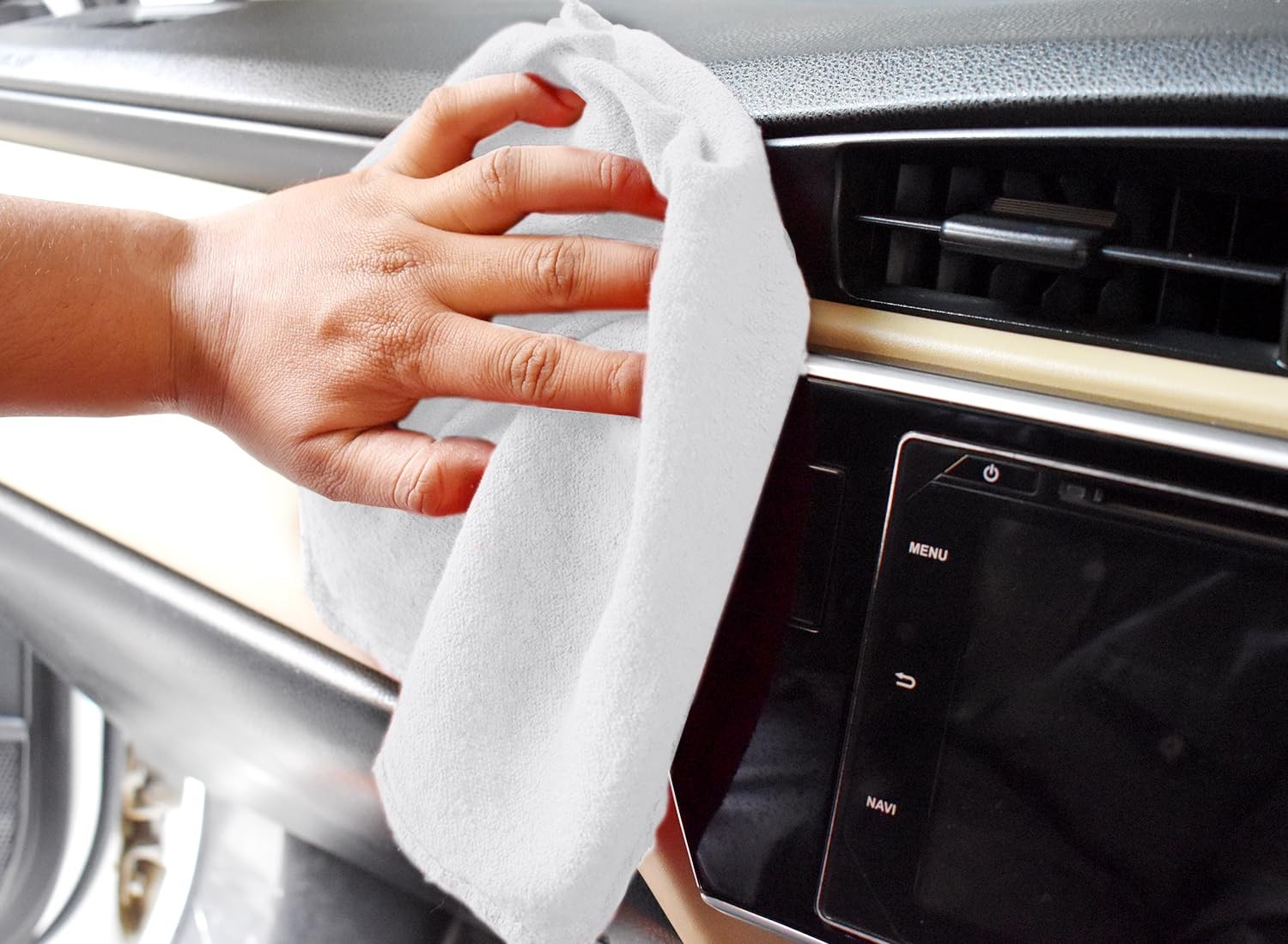 Pack of 50 Towels 12×14 Inches, Reusable Cleaning Rags, Premium Quality for C…