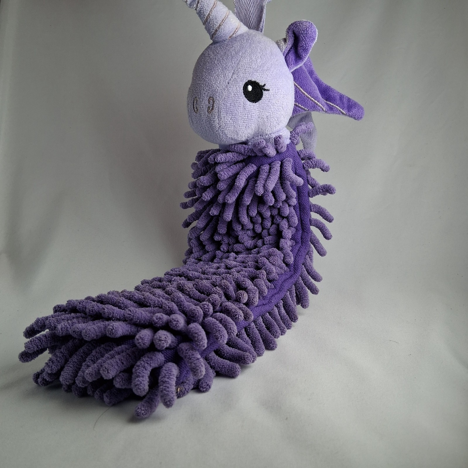 Norwex Pet to Dry Purple Unicorn Chenile Microfiber Hand Towel w/Hanging Loop