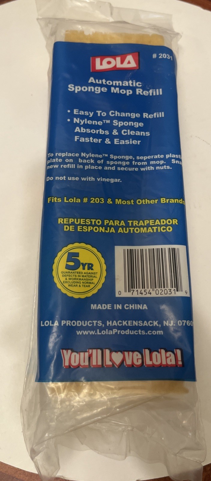 LOLA SqueezeMatic Butterfly Sponge Mop Refill, 9″ Super Absorbent Head – 1 Count