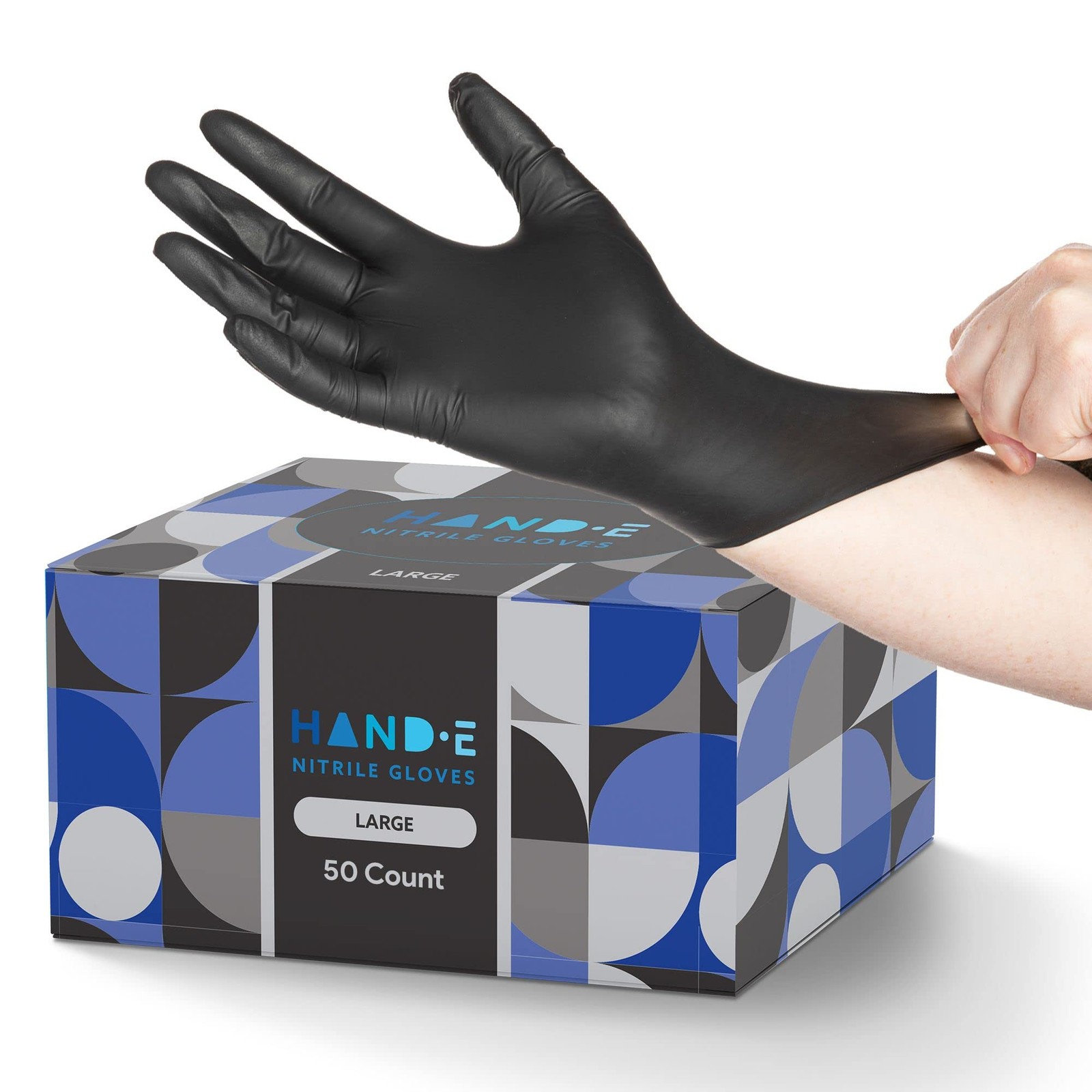 Black Nitrile Disposable Gloves Large, 50 Count – BBQ, Tattoo, Hair Dye, Cooking