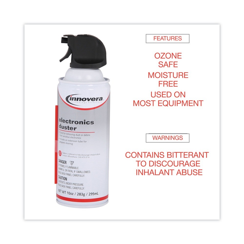 Innovera 10010 10 oz Can Compressed Air Duster Cleaner New