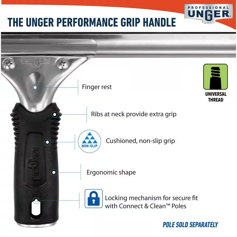 16 In. Performance Grip Squeegee with Bonus Rubber Blade