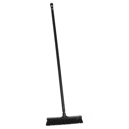Remco 31749/29629 16 In Sweep Face Push Broom, Soft/Stiff Combination, Black