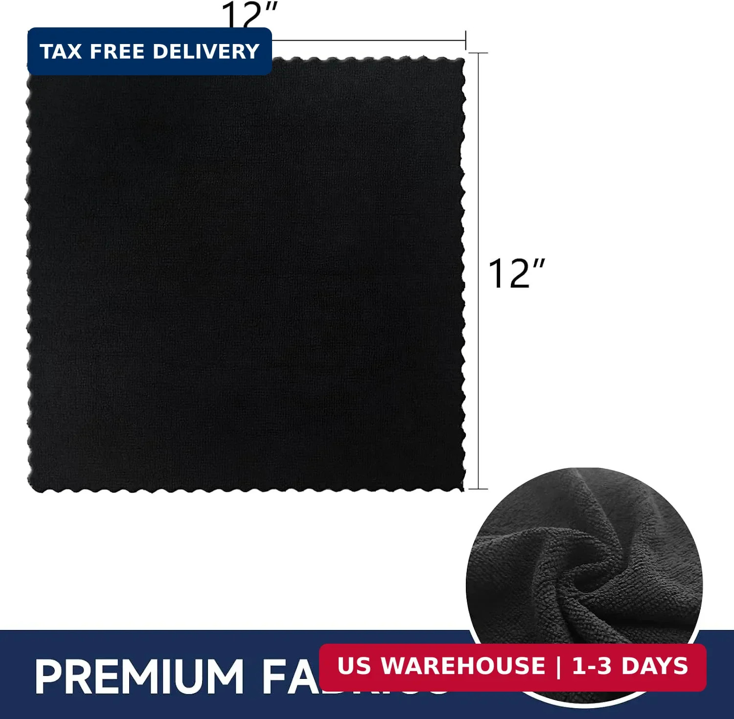 MRD’s Home 12″ x 12″ Black Microfiber Cleaning Cloth,40Pack Multi-Purpose Reusab