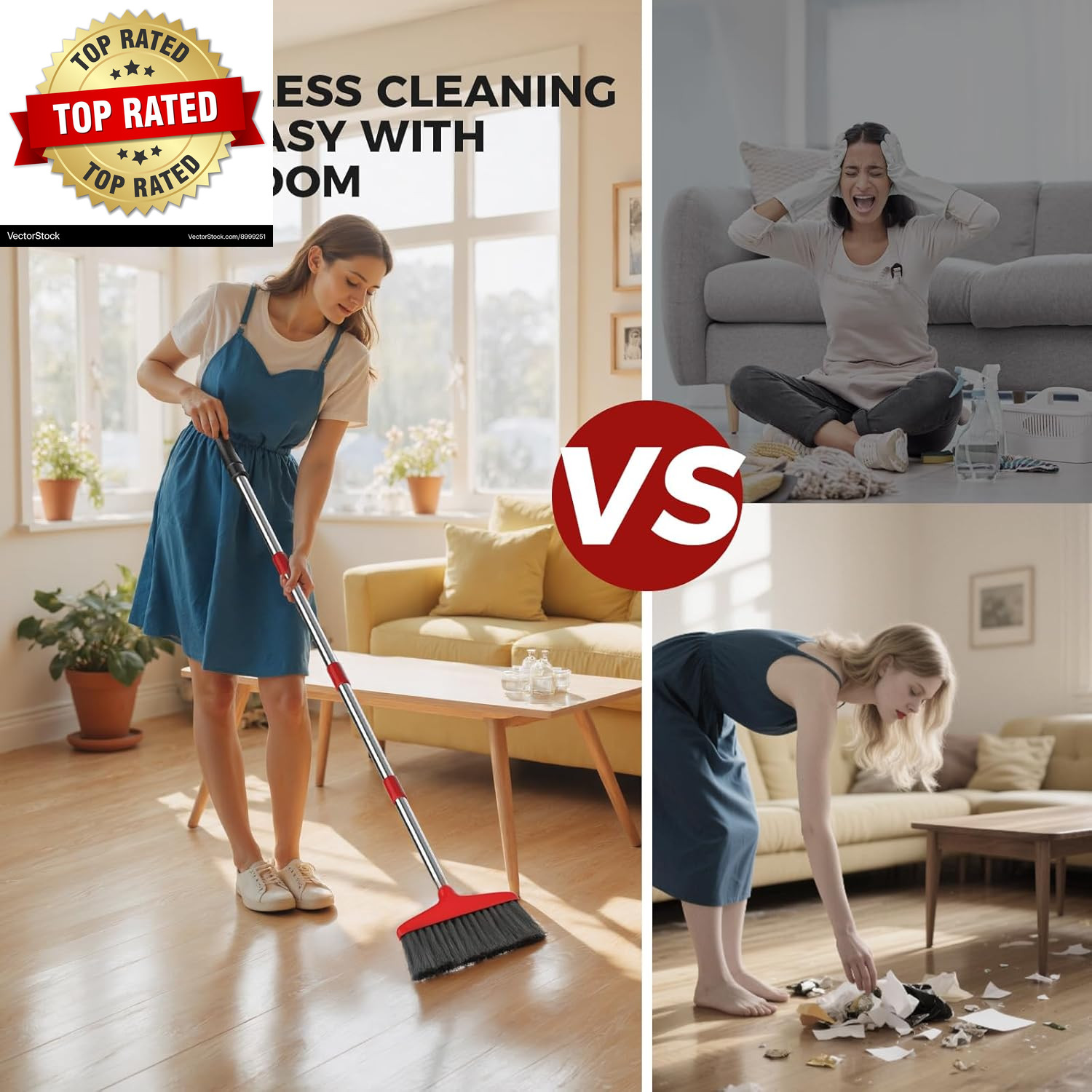 Handy Broom, Indoor/Outdoor Brooms, Duty Kitchen Broom, for Home Garage Kitchen