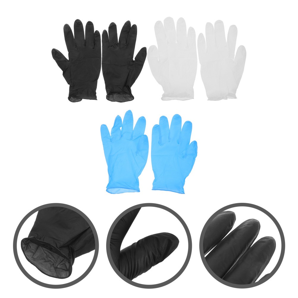 3 Pairs Durable Rubber Shop Gloves Nonslip Mechanic Gloves Assorted Colors
