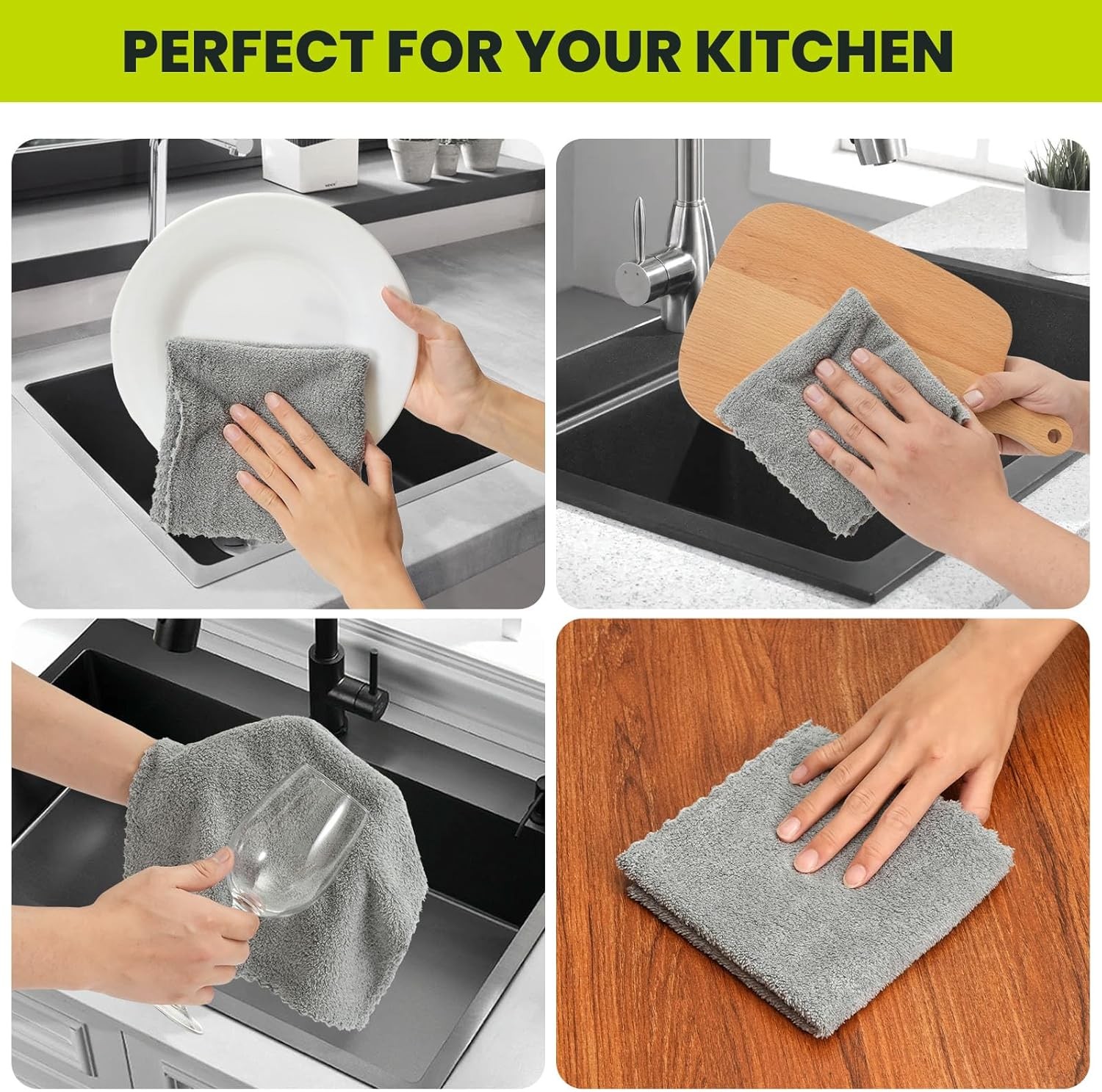 12 Pack Cleaning Cloth,Ultra Soft Absorbent Quick Drying Microfiber Cleaning