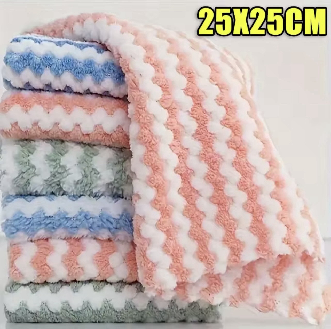 Reusable Kitchen Cleaning Cloths 5 Pack 25 x 25 cm Multicolor Cloths