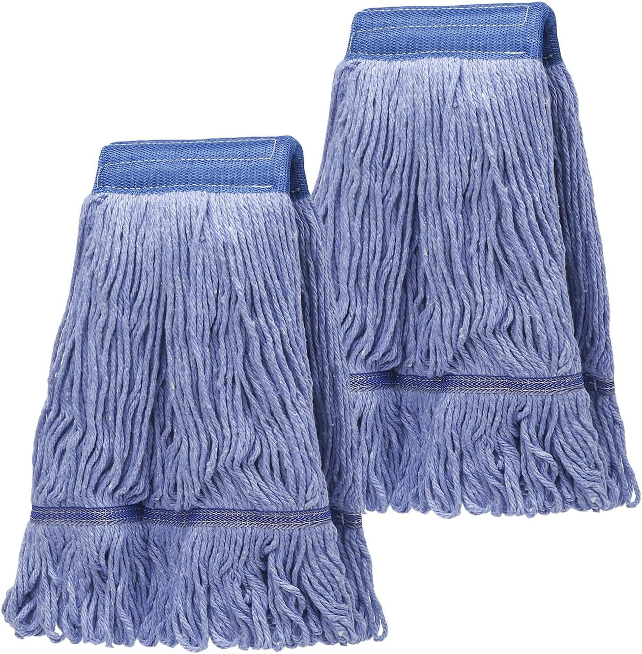 2 Pack Mop Head Replacement, Heavy Duty Commercial Blue Cotton Mop