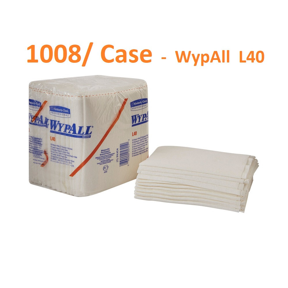 WypAll L40 Disposable Washcloth Task Wipes 12.5 X 12″, Case of 1008 Wipe #05701