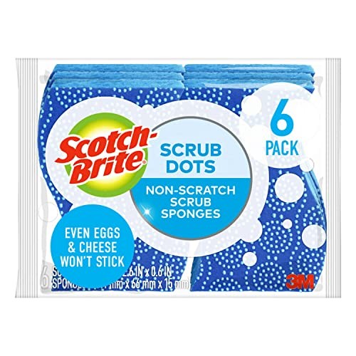 Scrub Dots Non-Scratch Scrub Sponge, For Washing Dishes 6 Count (Pack of 1)