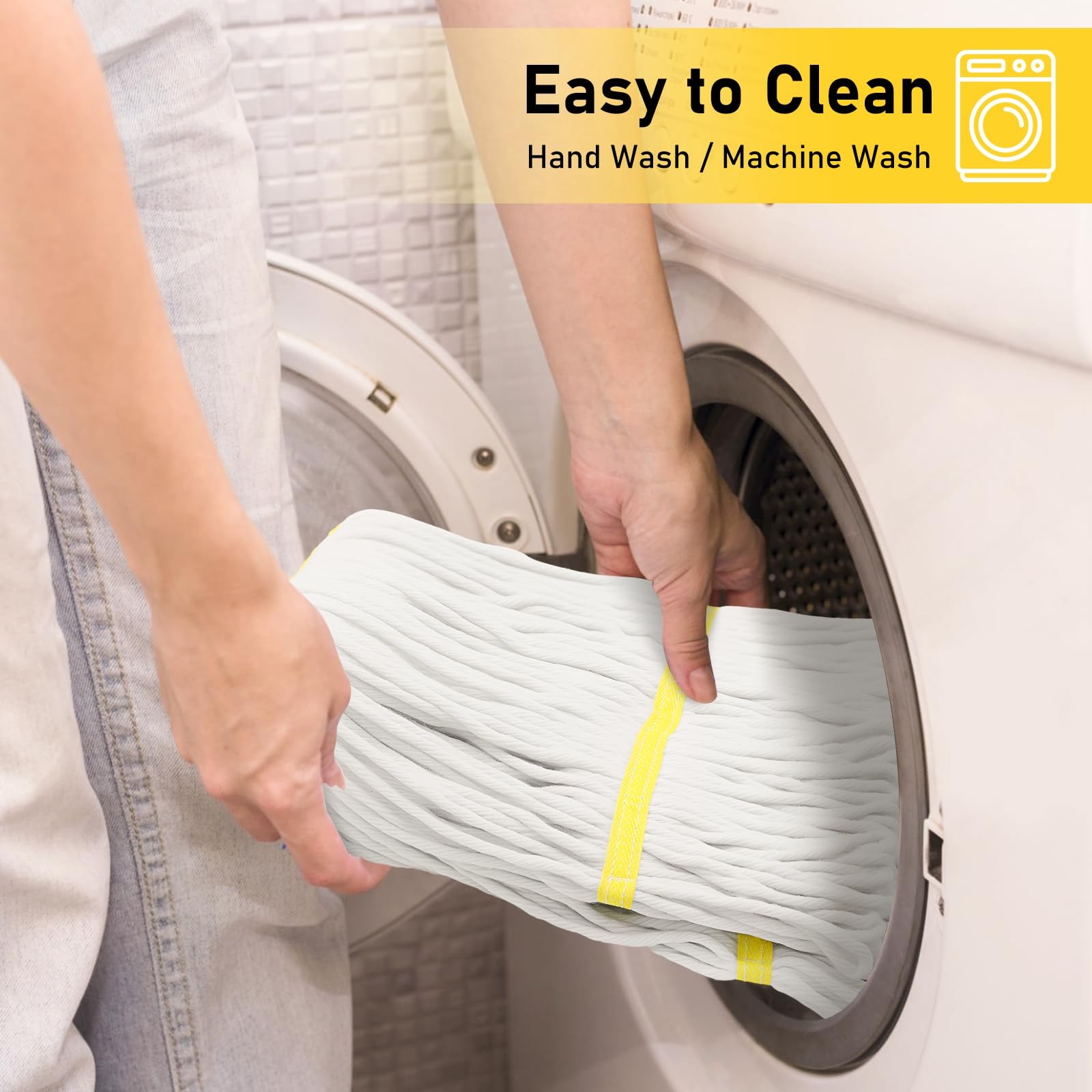 Heavy Duty String Wet Mop for Floor Cleaning, Commercial Industrial Cotton Mop