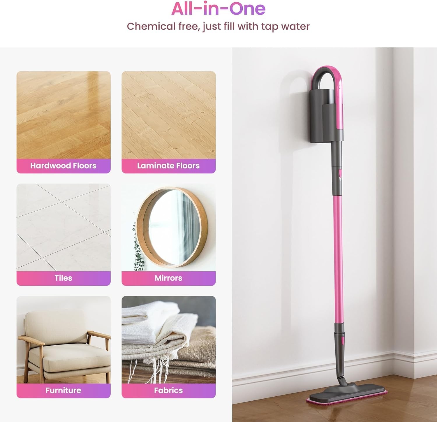 Rapid Heat Up Steam Mop for Hardwood, Tile & More – Effortless Cleaning Routine