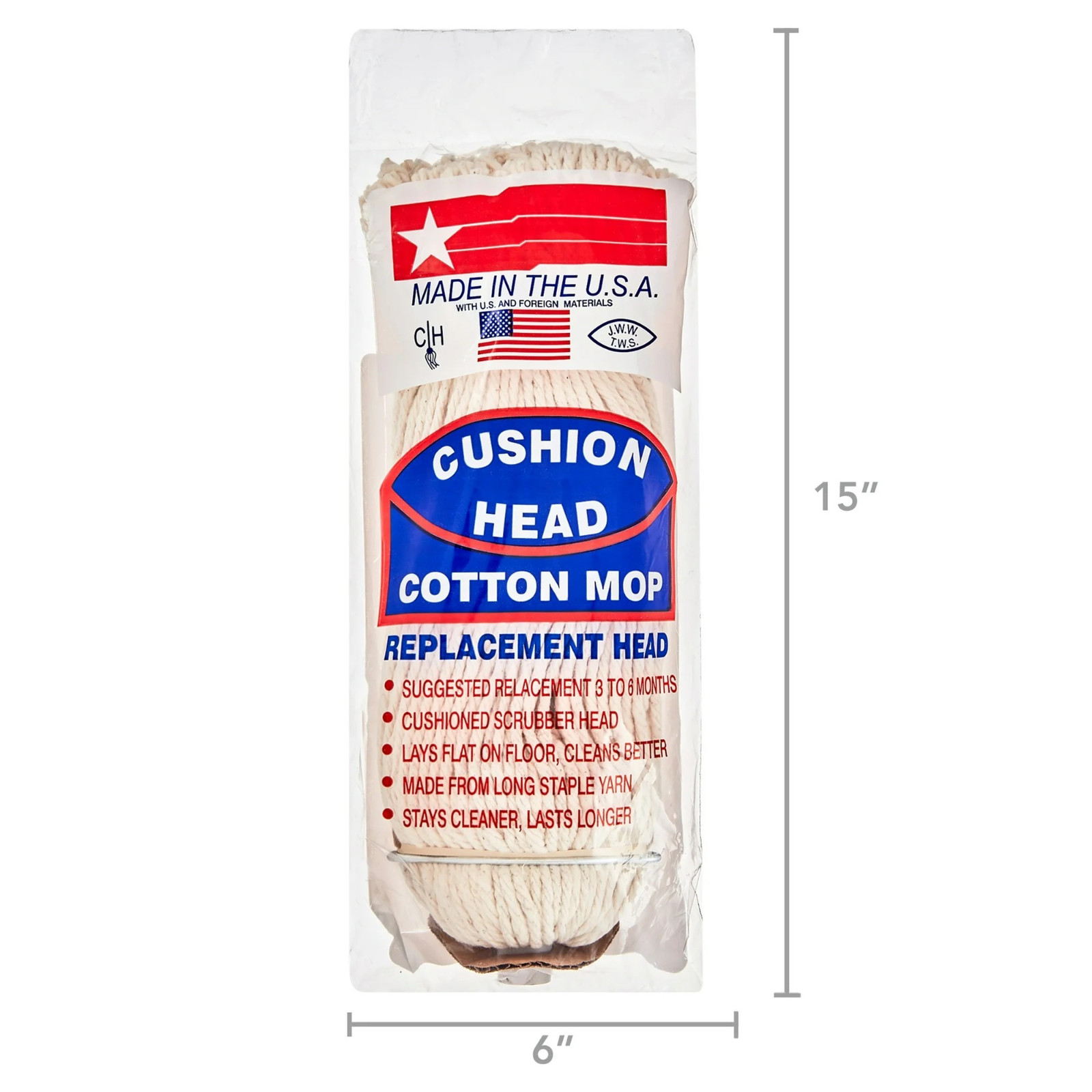 2 Pack Cushion Head Cotton Mop Replacement Head 1 Head