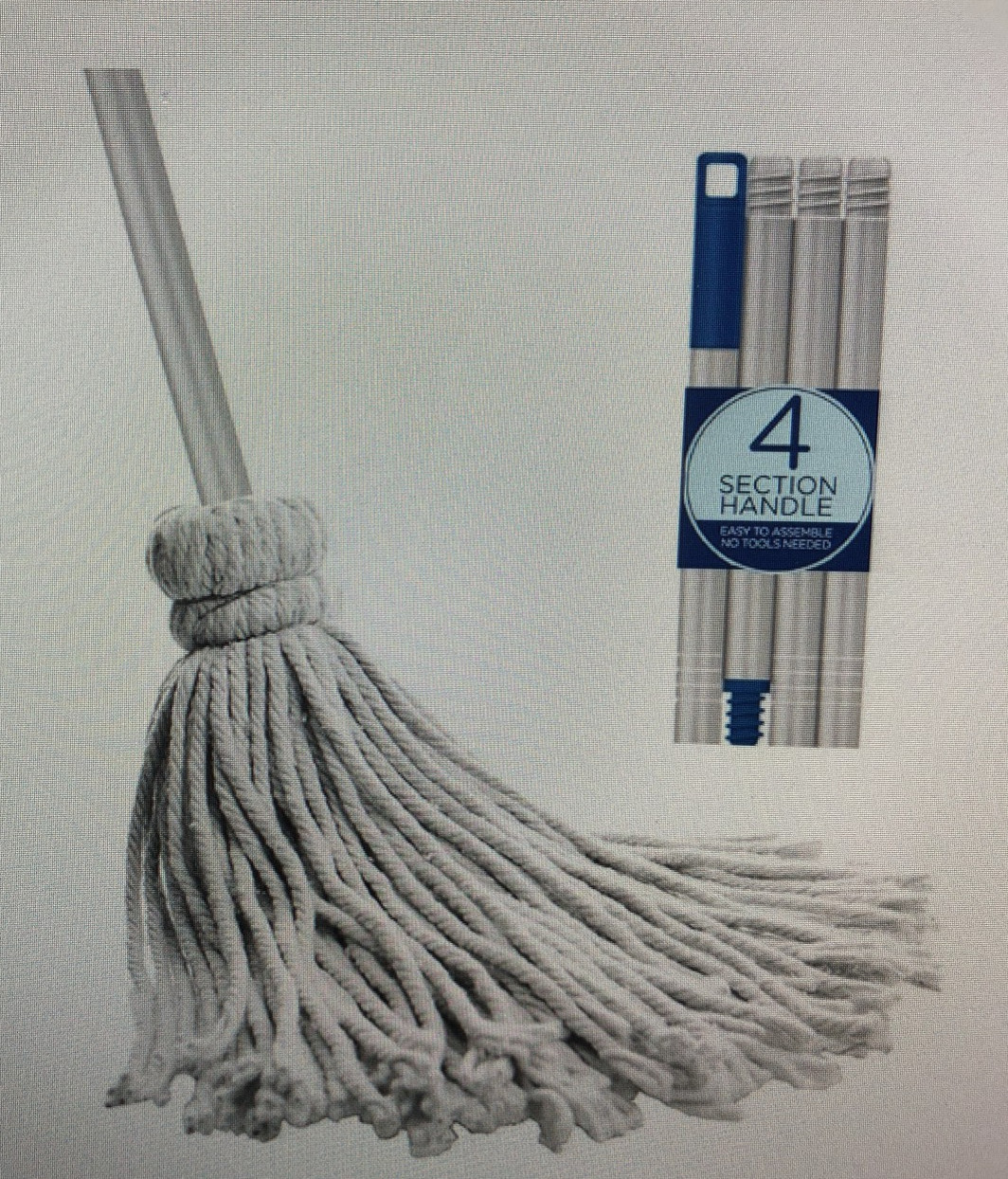 LOLA Products 12 Oz Cotton Deck Mop 4 Section Handle Qty1