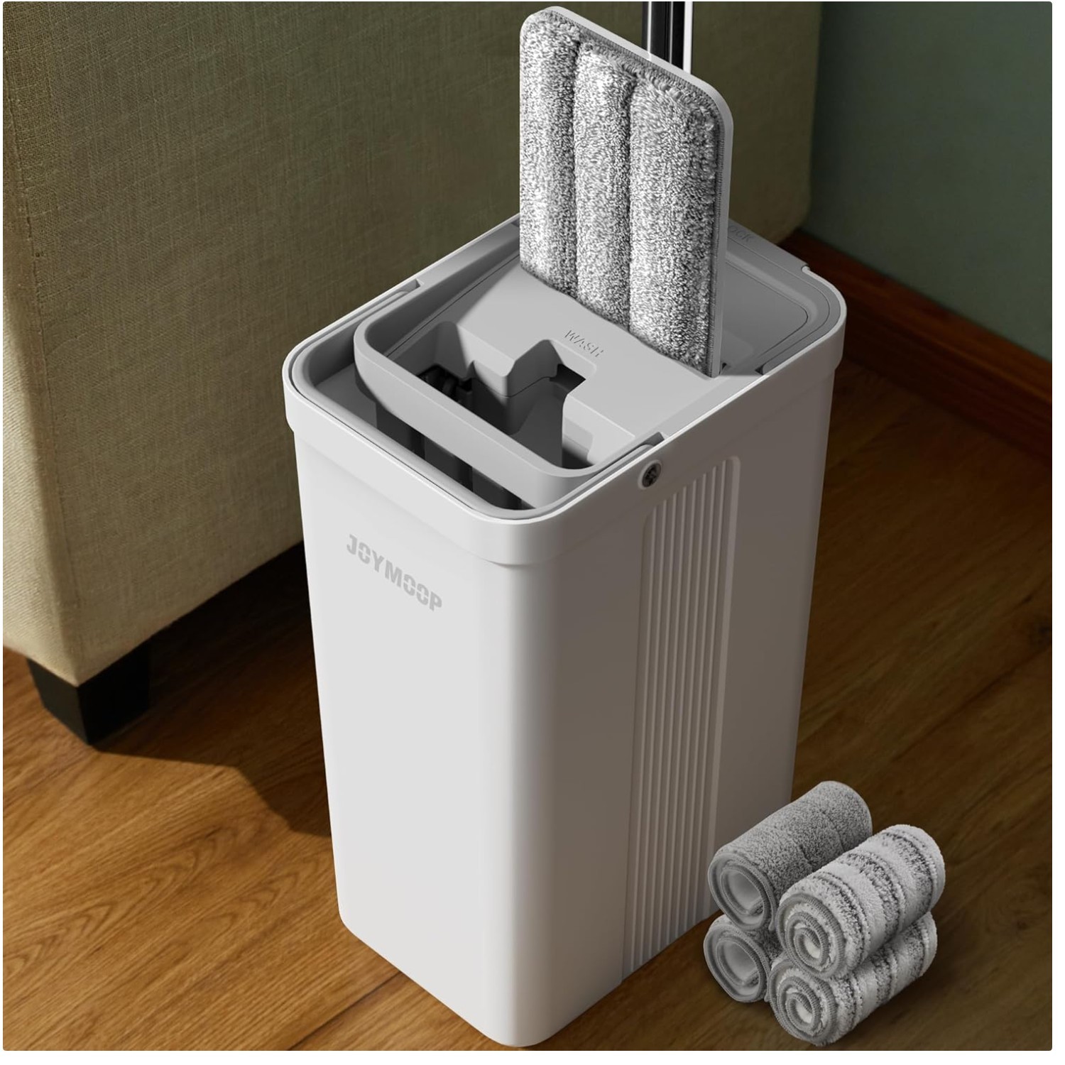 Simplified Mopping with Adjustable Stainless Steel Handle//
