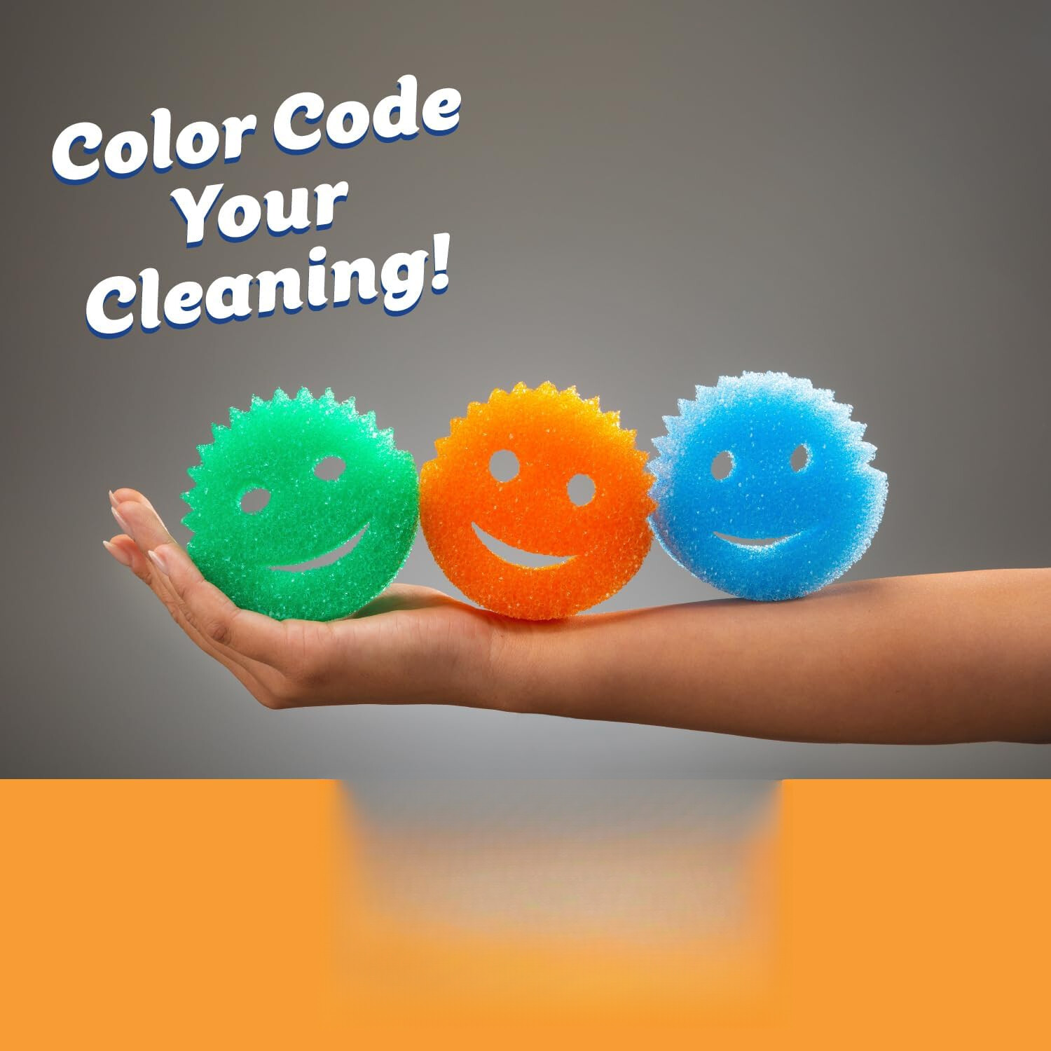 Colored Sponges – Scratch Free Multi-Purpose Dishwashing Sponge – (Pack of 3)