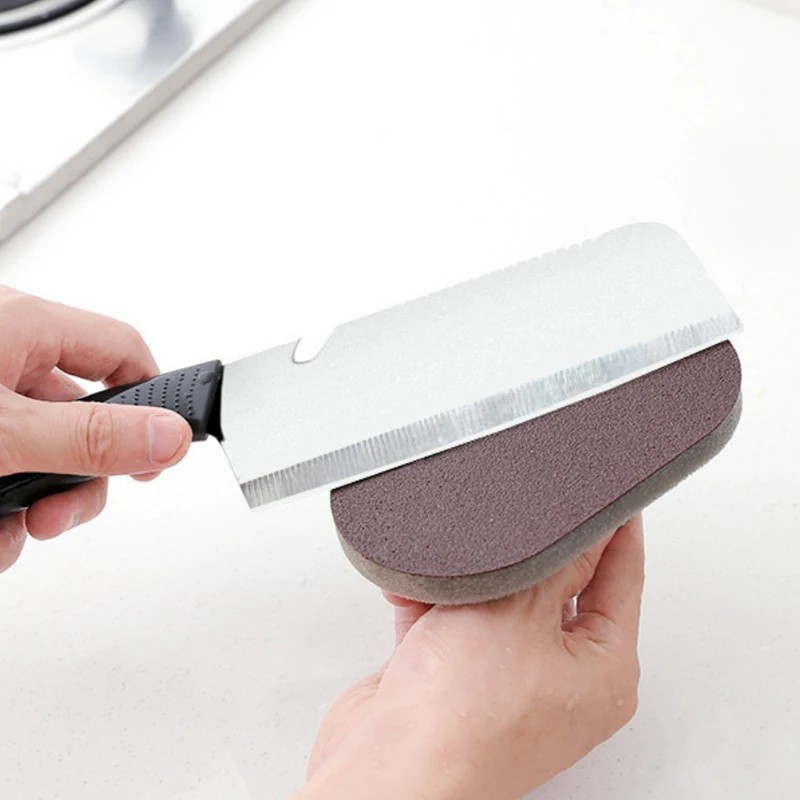 Magic Emery Sponge Cleaning Brush with Handle Rust Stain Eraser Kitchen Bath