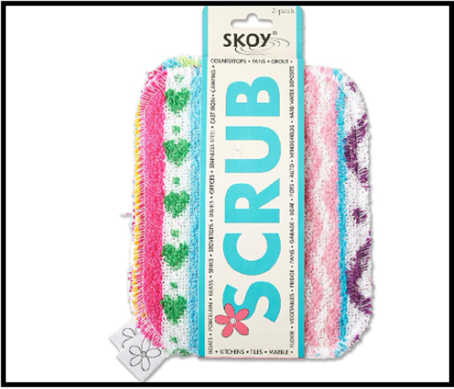 Skoy Scrub, Non-Scratching, Reusable Scrub for Kitchen and Household Use,