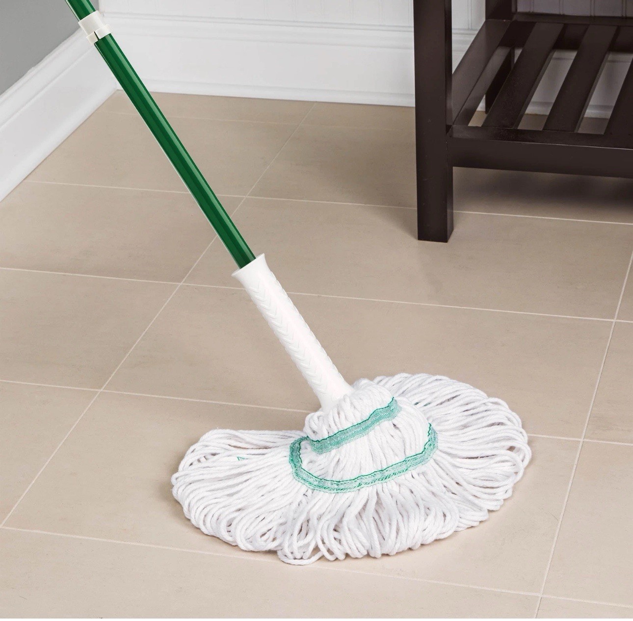 Libman Tornado Mop Refill White Cotton Blend Attachment Style Snap-On