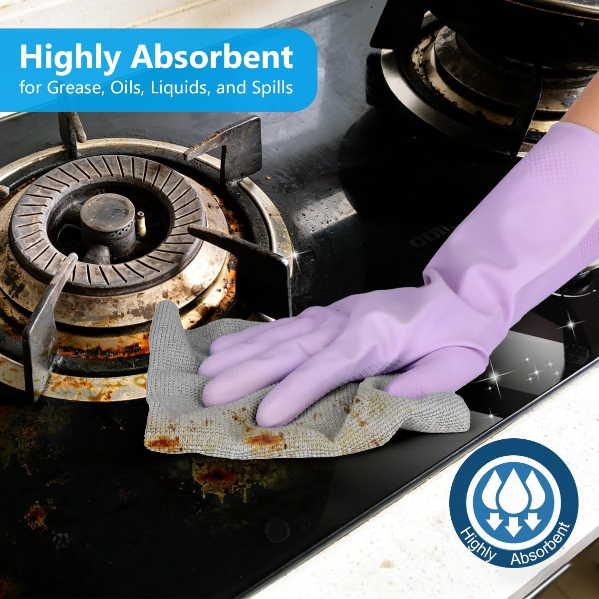 100 Pack Microfiber Cleaning Cloths – Lint-Free, Ultra Absorbent Rags for Home,