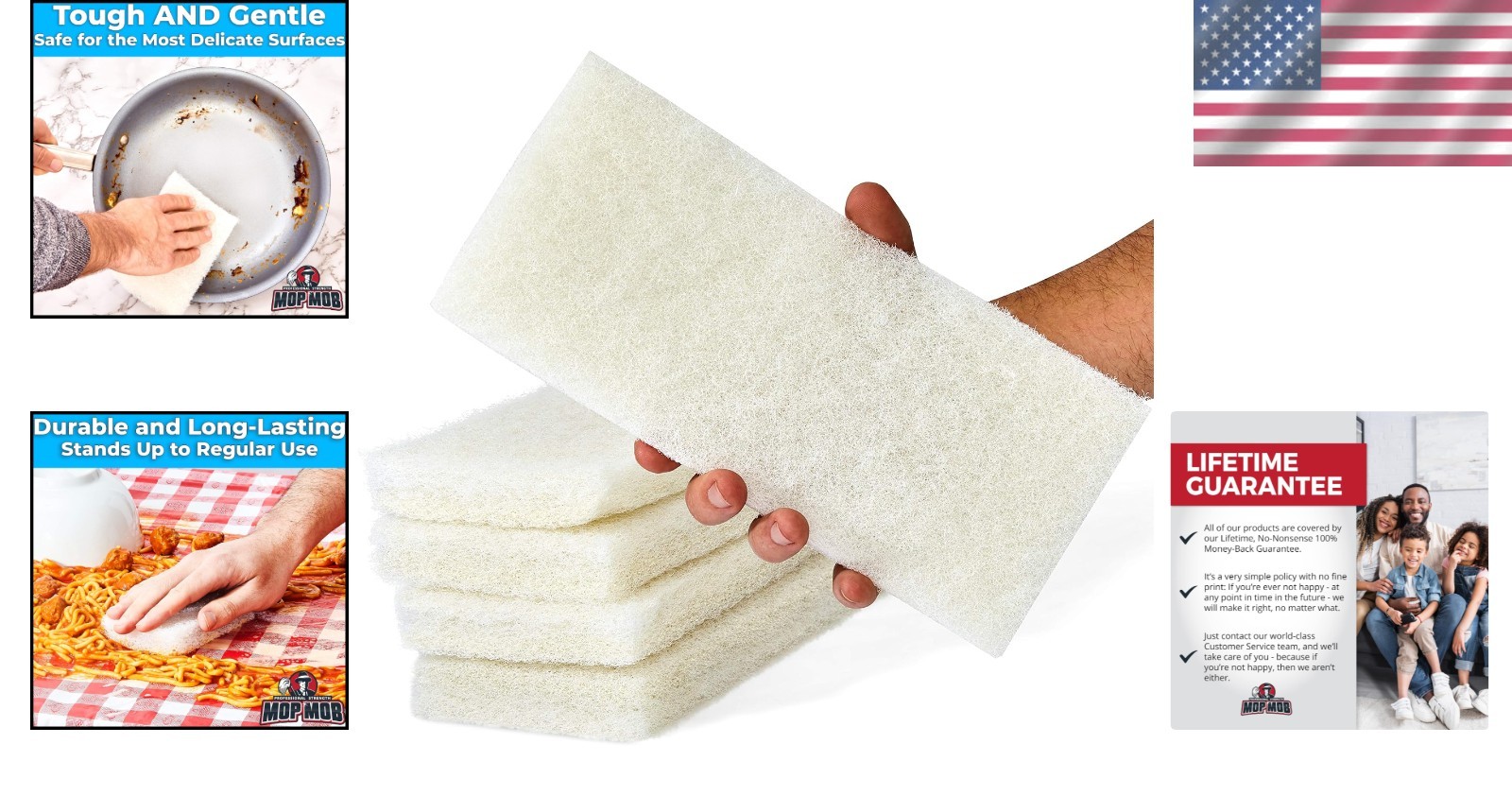 Flexible Multi-Purpose Scrubbing Pads – 10×4.5in, Eco-Friendly Cleaning Solution