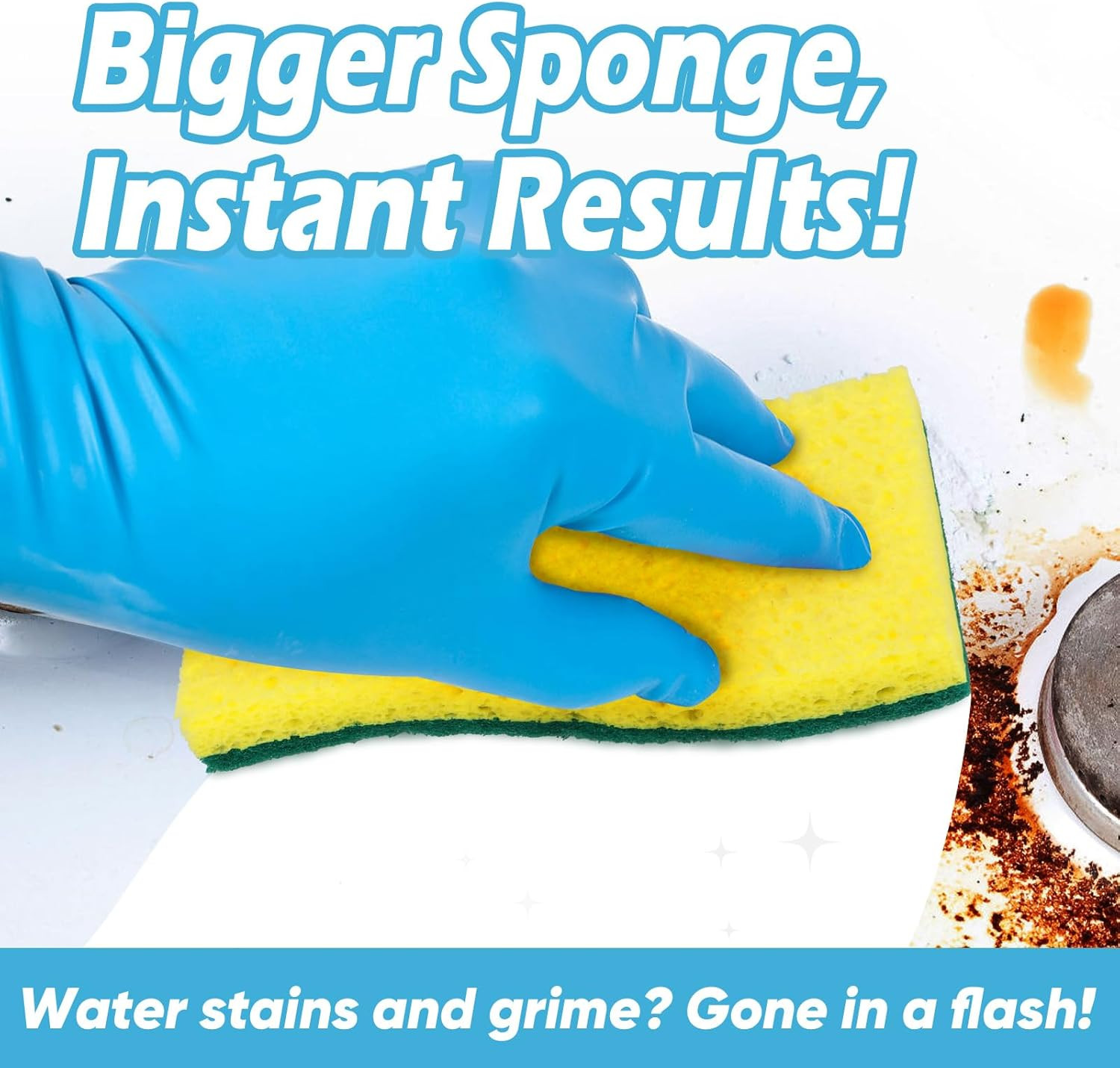 XL Scrub Sponges 6Count, Heavy Duty Sponges for Dishes, Extra Large Sponge for C