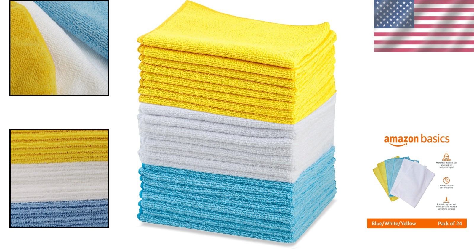 Brand New Microfiber Cleaning Cloths – Pack of 24, 16 x 12 Inches, Multi-Color