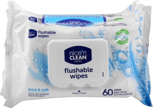 Nice ‘N Clean Nice N Clean Adult Flushable Wipes 3 X 60 Count Personal
