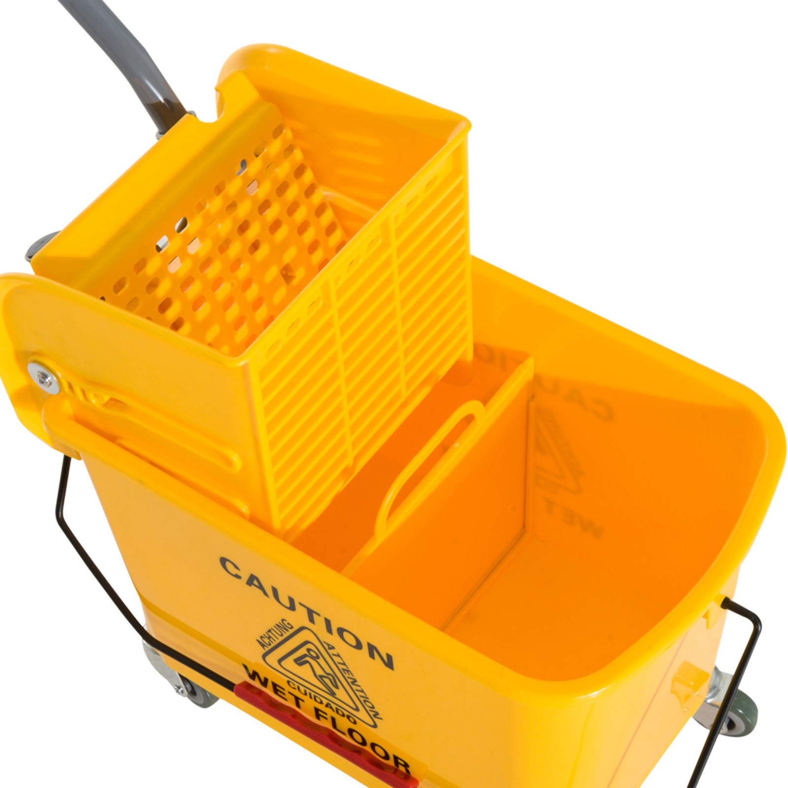 Compact Mop Bucket with Wringer on Wheels 21 Quart Yellow