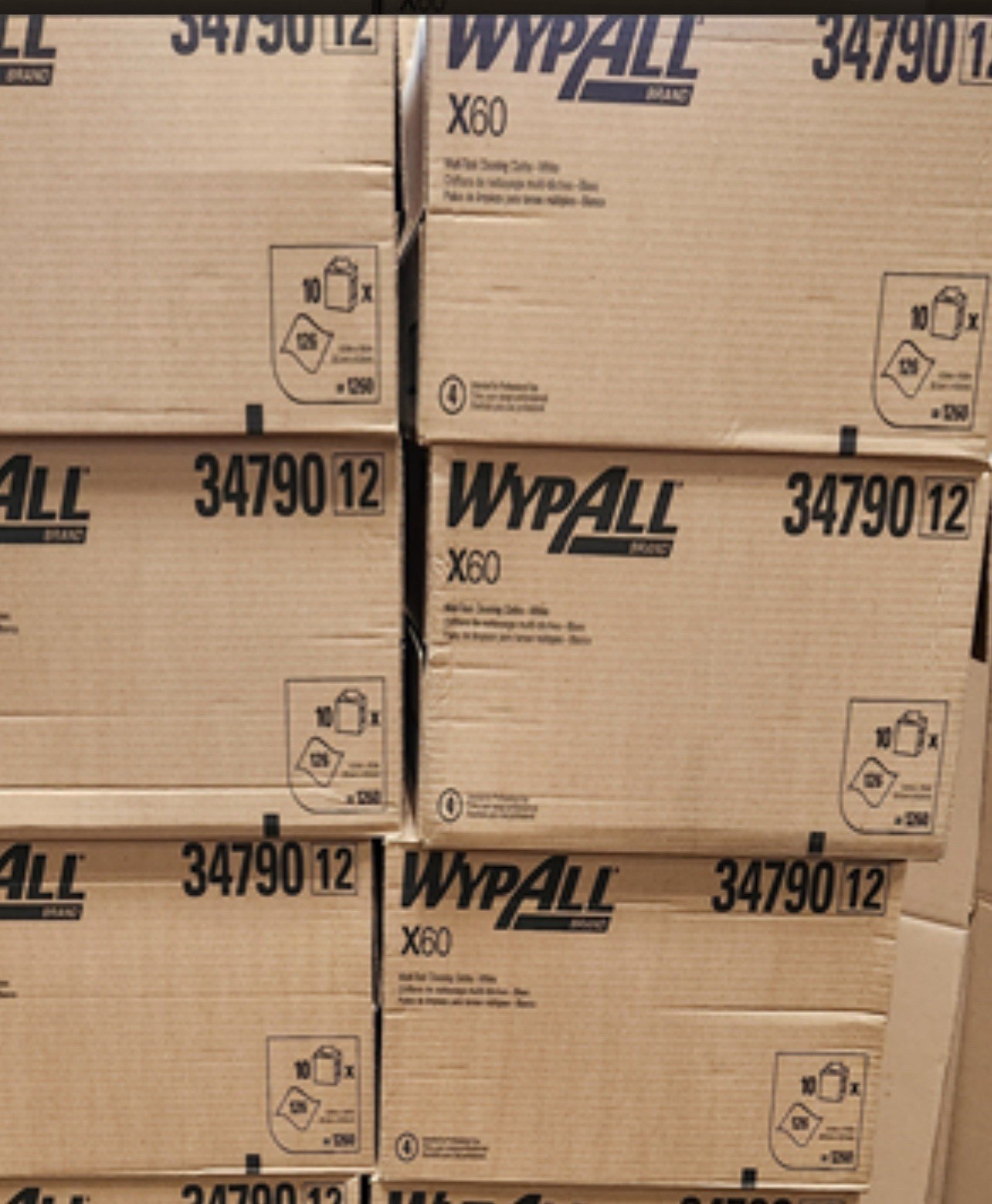 Wypall Generalclean X60 Cloths Multi-Task Cleaning Wipes (34790), Case Of 10