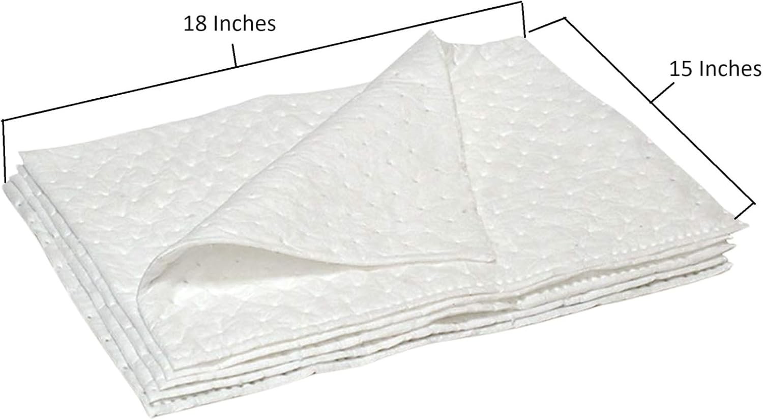 Pack Heavy Weight Oil and Fuel only Absorbent Pads, 15″ x 18″ High 25