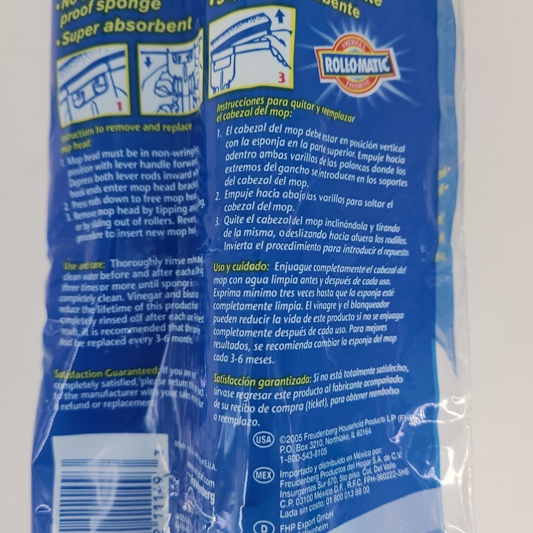 Vileda Professional Roll-O-Matic ® Original Sponge Roller Mop Refill 14″ RARE