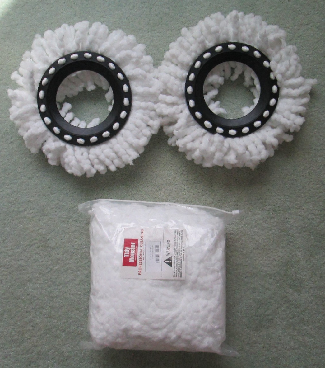 Lot of 5 Tidy Monster Spin Mop Replacement Head, Round Shape Standard Size