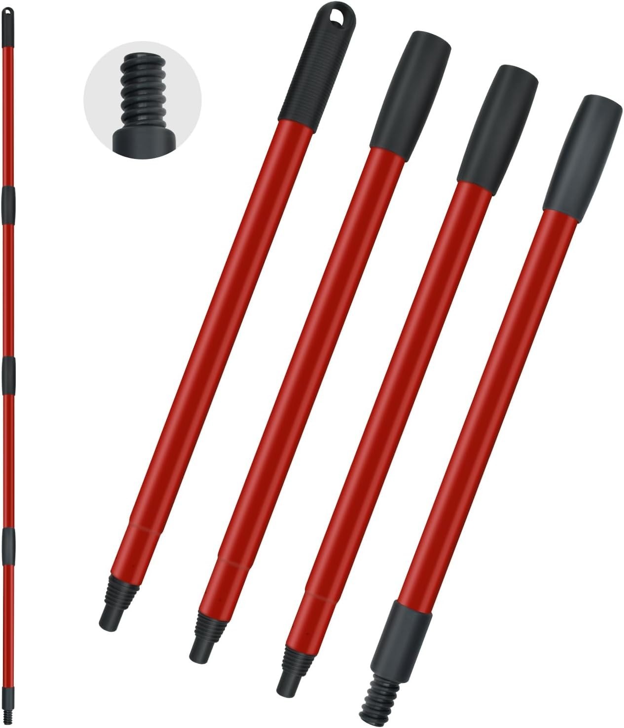 Easy Install 4-Section Mop Handle Replacement for O-Cedar, 30 to 58 Inches