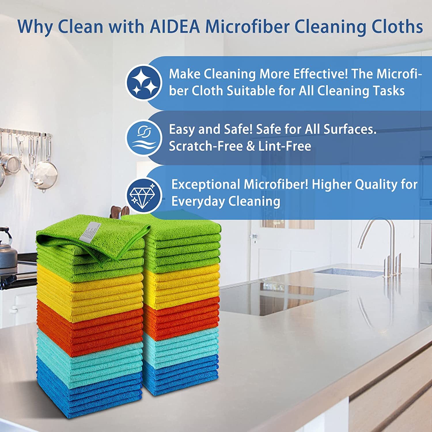 Microfiber Cleaning Cloth Set of 50 Towel Rag Car Polishing Detailing No-Scratch