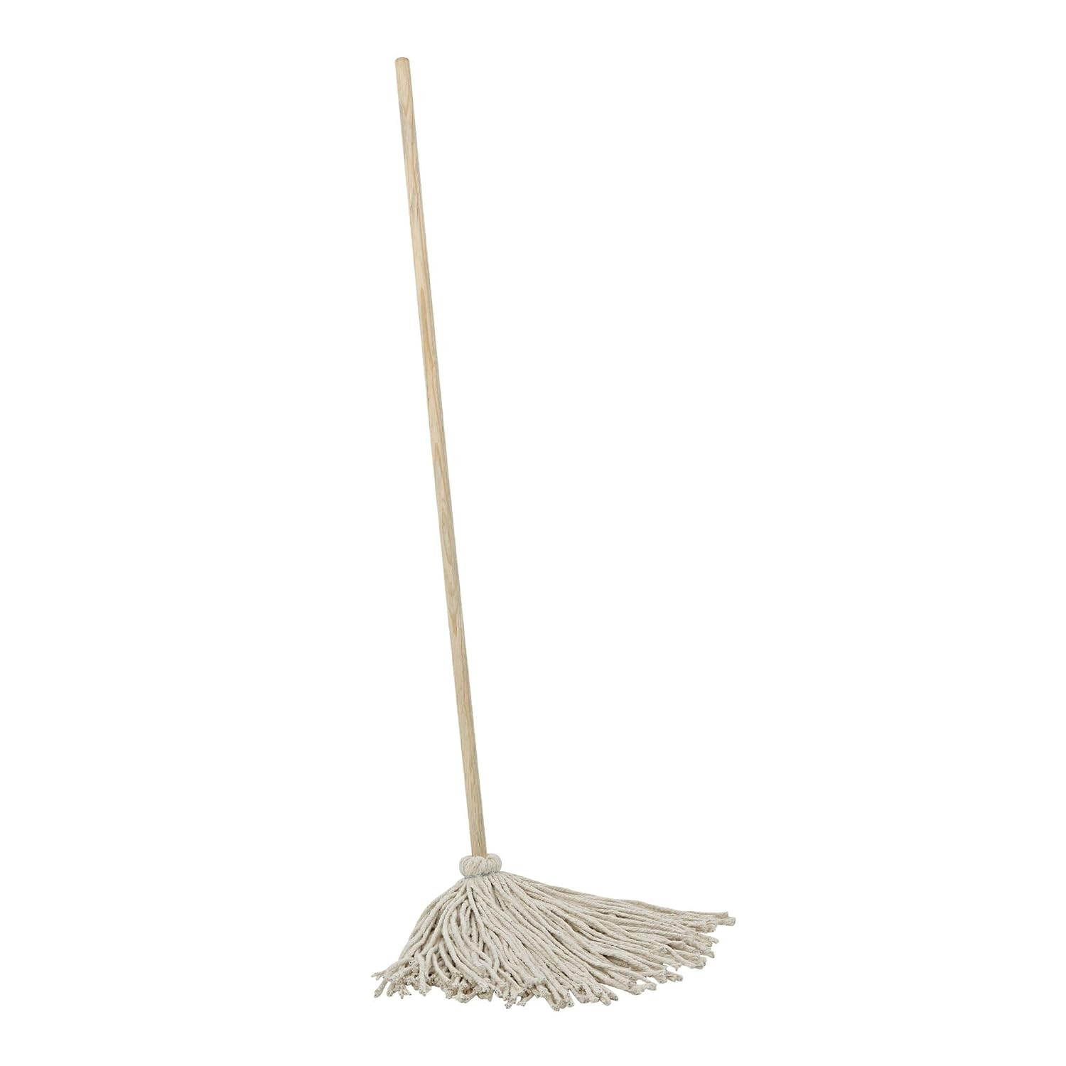 BWK116C 16 Oz. Cotton Head Deck Mop with 48 In. Oak Wood Handle – White (6/Carto