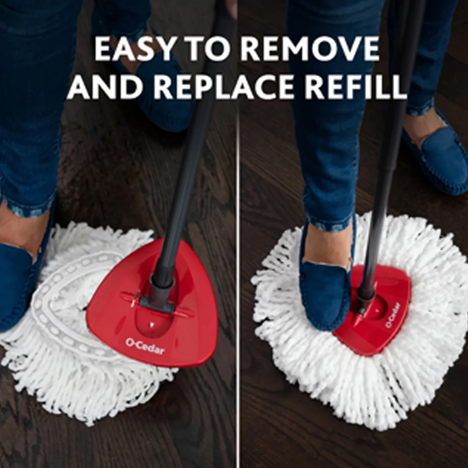 O-Cedar EasyWring Microfiber Spin Mop and Bucket System – Red