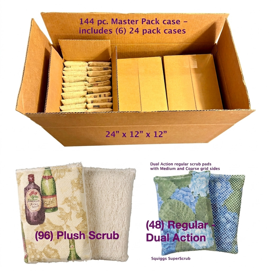 144 pc Wholesale Master Case SuperScrub 96 Plush 48 Regular Mix Non Scratch Lots