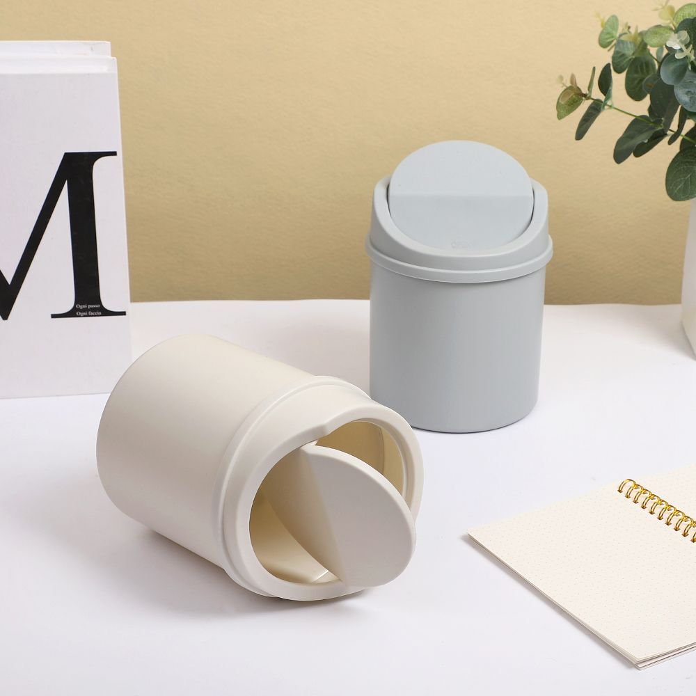 Modern Mini Dustbin Solid Color Desktop Plastic School Office Accessories Kawaii