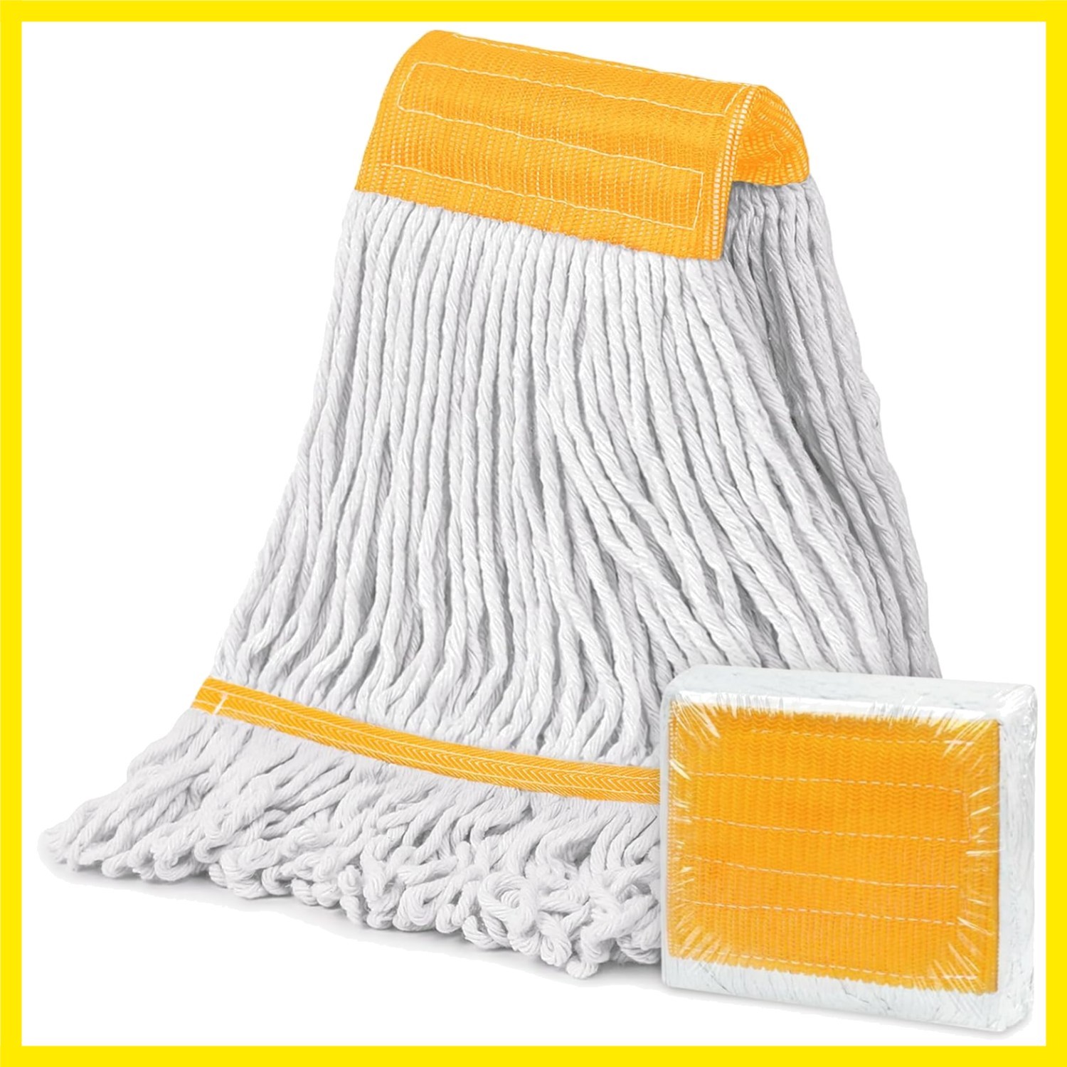1PK Commercial Mop Head Replacement 16 oz, Heavy Duty Wet Industrial Mop Refi…